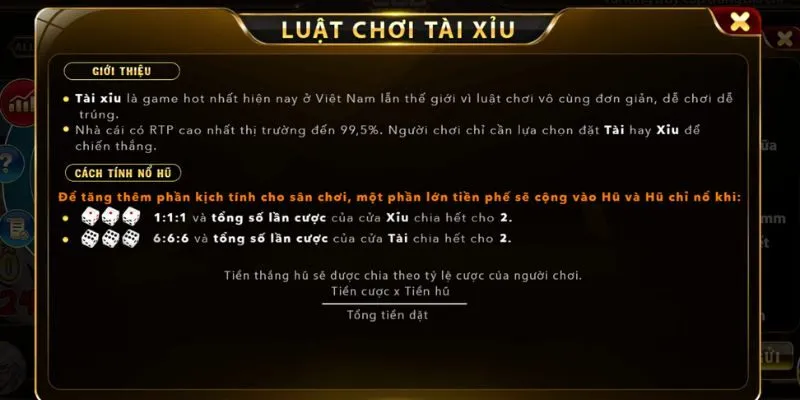 Chơi Tài Xỉu tại Hitclub người chơi được hướng dẫn luật cụ thể